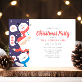 Snowman Santa Polar-Beer kerstfeest Kaart