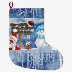 Snowman Santa Stocking Grote Kerstsok