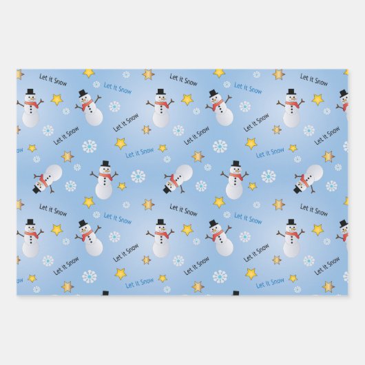 Snowman, Santa wrapping paper (Voorkant 3)