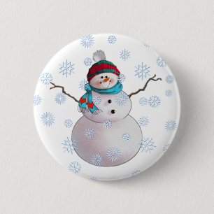 SNOWMAN, SCARF & STOCKING PET by SHARON SHARPE Ronde Button 5,7 Cm