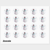 SNOWMAN, SCARF & STOCKING PET by SHARON SHARPE Ronde Sticker (Vel)