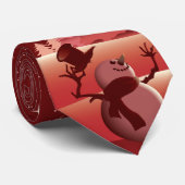 Snowman Scene Stropdas (Opgerold)