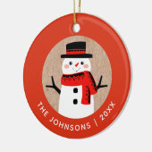 Snowman Schattigee kerstvakantie gepersonaliseerd Keramisch Ornament (Links)