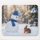 Snowman Scowling at a Rabbit Muismat (Voorkant)