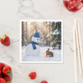 Snowman Scowling at a Rabbit Servet (Insitu)