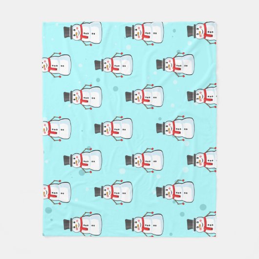 Snowman Seamless Pattern  Fleece Deken (Voorkant)