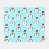 Snowman Seamless Pattern  Fleece Deken (Voorkant (Horizontaal))
