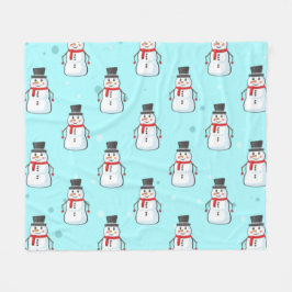 Snowman Seamless Pattern Fleece Deken