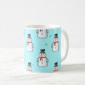 Snowman Seamless Pattern Koffiemok (Voorkant rechts)