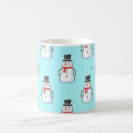 Snowman Seamless Pattern Koffiemok (Center)