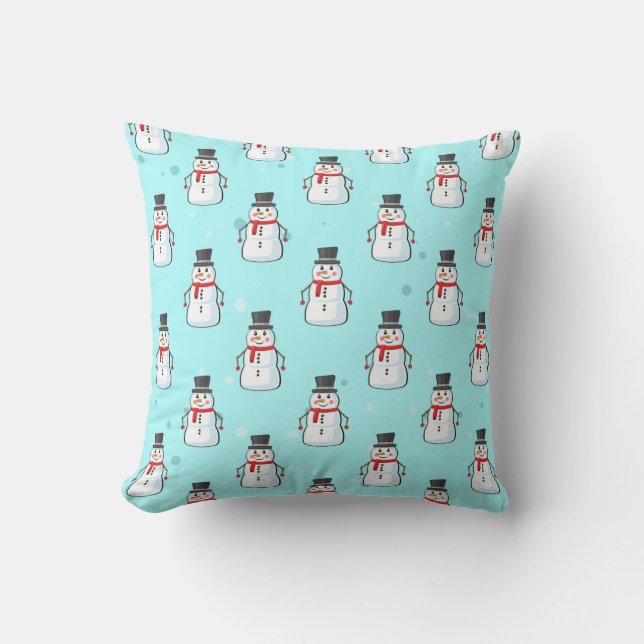 Snowman Seamless Pattern Kussen (Voorkant)