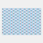 Snowman Seasons Greetings Blue Kerstvakantie W Inpakpapier Vel (Voorkant)