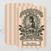 Snowman Season's Greetings w / Aangepaste naam Feestdagenkaart (Voorkant / Achterkant)