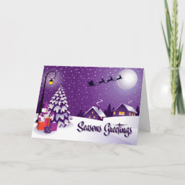 Snowman Seasons Groeten Feestdagen Kaart
