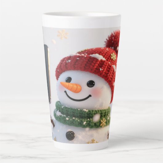 Snowman Selfie Christmas Latte Mug Mok (Voorkant)
