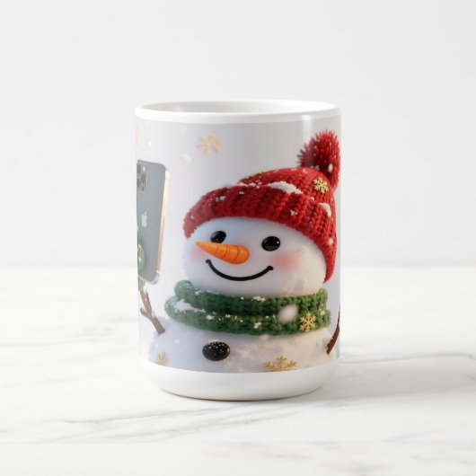 Snowman Selfie Christmas Mug Koffiemok (Center)