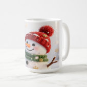 Snowman Selfie Christmas Mug Koffiemok (Voorkant rechts)