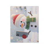 Snowman Selfie Christmas Notepad Notitieblok (Linkerzijde)