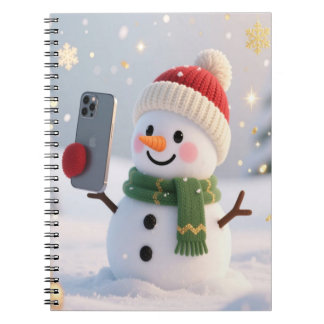 Snowman Selfie Spiral Photo Notebook Notitieboek