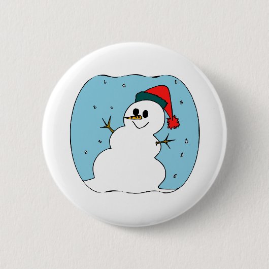 Snowman Shape Ronde Button 5,7 Cm (Voorkant)