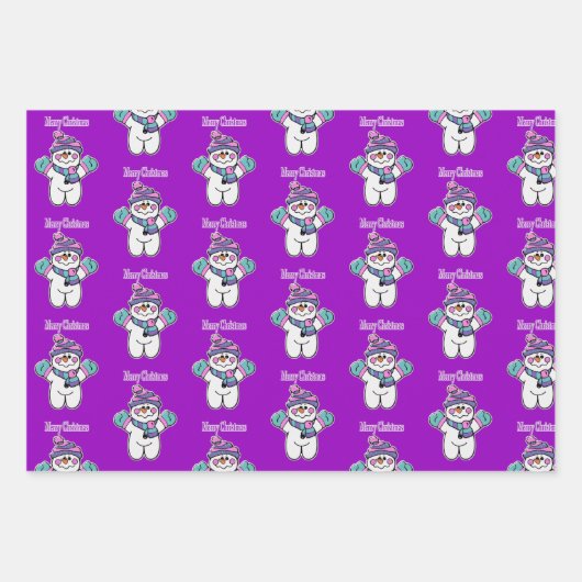 Snowman Sheets Wrapping Paper Pig (Voorkant)