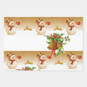 Snowman Sheets Wrapping Paper, prettig kerstfeest Inpakpapier Vel (Voorkant 2)