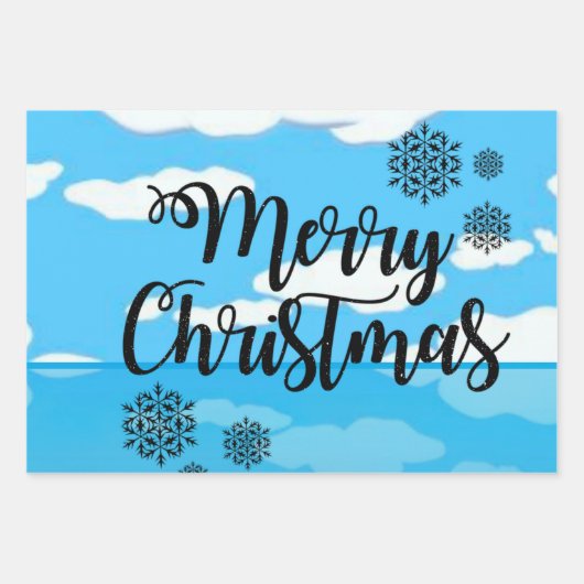 Snowman Sheets Wrapping Paper, prettig kerstfeest Inpakpapier Vel (Voorkant)