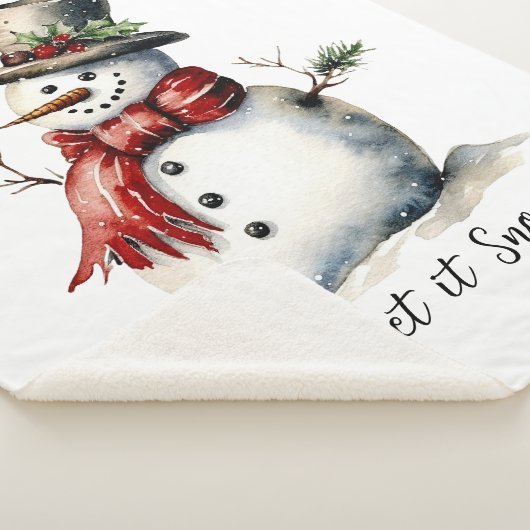 Snowman Sherpa Blanket Deken (3/4)