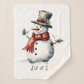 Snowman Sherpa Blanket Deken (Voorkant)