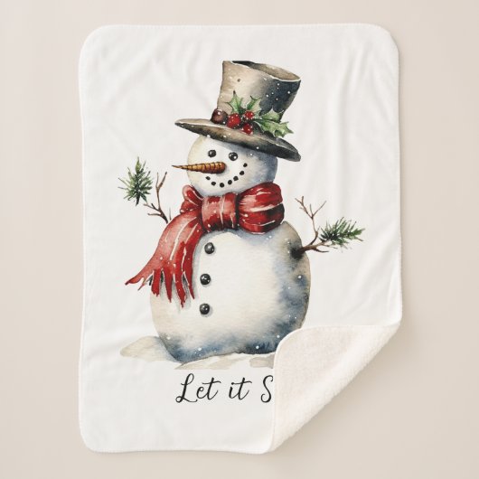 Snowman Sherpa Blanket Sherpa Deken (Voorkant)