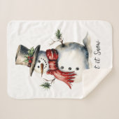 Snowman Sherpa Blanket Sherpa Deken (Voorkant (horizontaal))