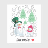 Snowman Shirt kerstboom Snowflakes T-shirt Sticker (Vel)