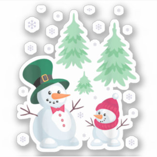 Snowman Shirt kerstboom Snowflakes T-shirt Sticker