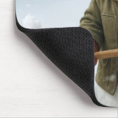 Snowman Shoveling Snow Muismat (Hoek)