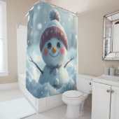 Snowman Shower Curtain Douchegordijn (In situ)