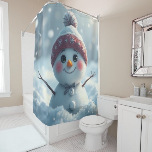 Snowman Shower Curtain Douchegordijn (In situ)