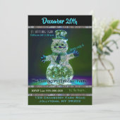 Snowman Showman Jaarlijkse Kerstfeest uitnodiging (Staand voorkant)