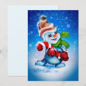 Snowman Shuffle Feestdagenkaart (Voorkant / Achterkant)