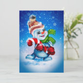 Snowman Shuffle Feestdagenkaart (Staand voorkant)