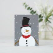 Snowman - Silver Feestdagenkaart (Staand voorkant)