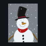 Snowman - Silver Feestdagenkaart<br><div class="desc">Warm koude harten met dit griezelige snowmanontwerp.</div>