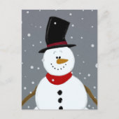 Snowman - Silver Feestdagenkaart (Voorkant)