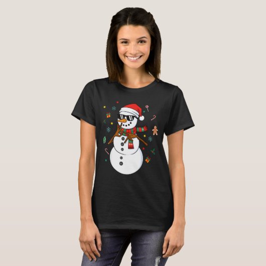 Snowman Six Seven Meme Christmas Pajamas 6 And 7 F T-shirt (Voorkant volledig)