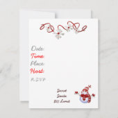 Snowman SJABLOON Uitnodigingen voor feestdag (Achterkant)