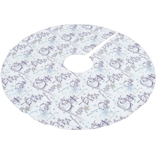 Snowman Sketch kerstboomrok Kerstboom Rok (Gekanteld)