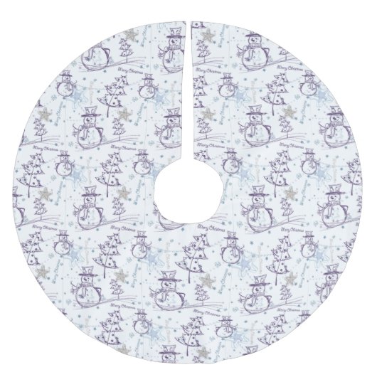 Snowman Sketch kerstboomrok Kerstboom Rok (Voorkant)