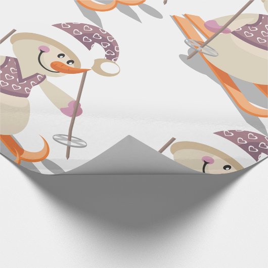 Snowman Skiing Cadeaupapier
