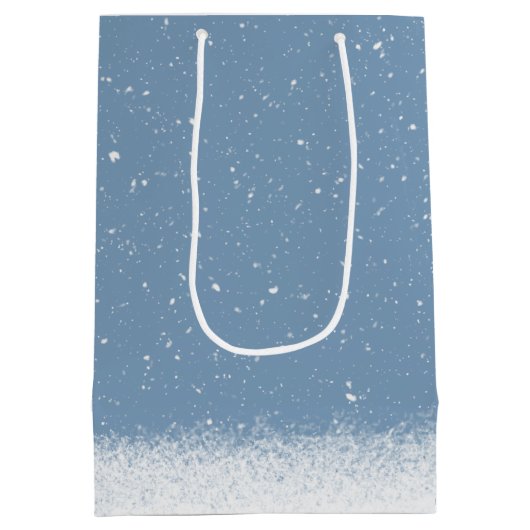 Snowman Skiing in Snowflakes Medium Cadeauzakje (Achterkant)
