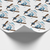 Snowman Skiing in White Cadeaupapier (Hoek)