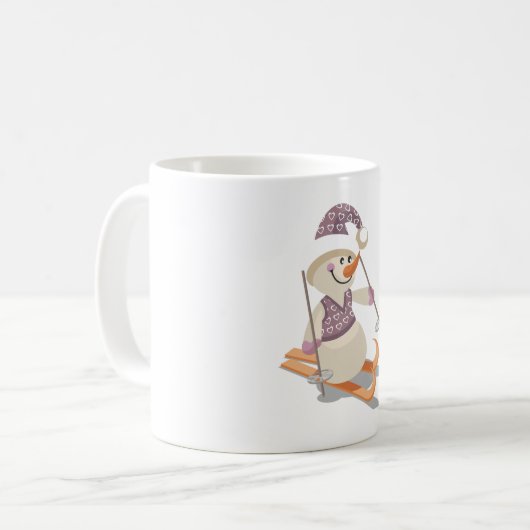 Snowman Skiing Koffiemok (Voorkant links)